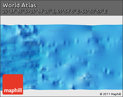 Physical 3D Map of the Area around 26° 30' 51" S, 66° 22' 30" E