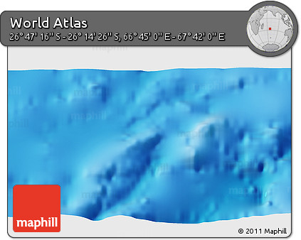 Physical 3D Map of the Area around 26° 30' 51" S, 67° 13' 29" E