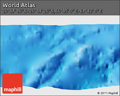 Physical 3D Map of the Area around 26° 30' 51" S, 67° 13' 29" E