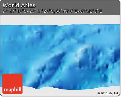 Physical 3D Map of the Area around 26° 30' 51" S, 67° 13' 29" E