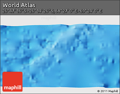 Physical 3D Map of the Area around 26° 30' 51" S, 68° 55' 30" E