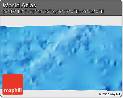 Physical 3D Map of the Area around 26° 30' 51" S, 68° 55' 30" E