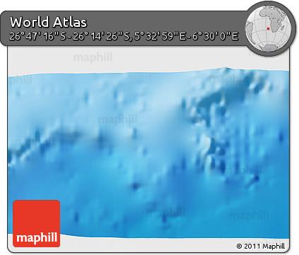 Physical 3D Map of the Area around 26° 30' 51" S, 6° 1' 30" E