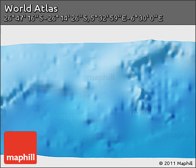 Physical 3D Map of the Area around 26° 30' 51" S, 6° 1' 30" E