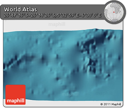 Satellite 3D Map of the Area around 26° 30' 51" S, 6° 1' 30" E
