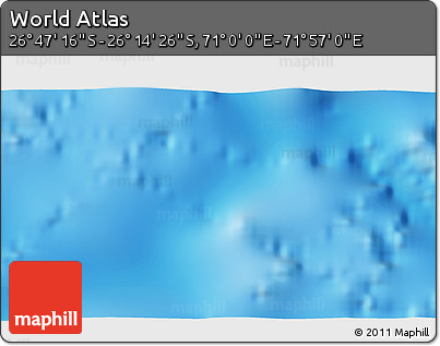 Physical 3D Map of the Area around 26° 30' 51" S, 71° 28' 29" E