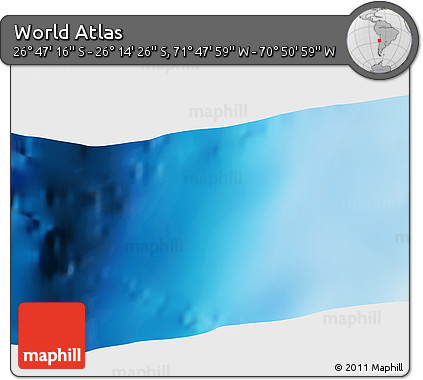 Physical 3D Map of the Area around 26° 30' 51" S, 71° 19' 29" W