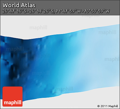 Physical 3D Map of the Area around 26° 30' 51" S, 71° 19' 29" W