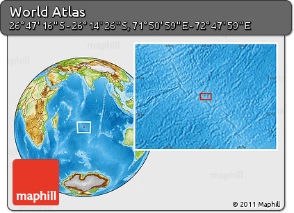 Physical Location Map of the Area around 26° 30' 51" S, 72° 19' 29" E