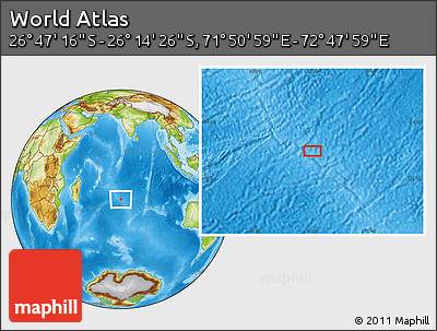 Physical Location Map of the Area around 26° 30' 51" S, 72° 19' 29" E