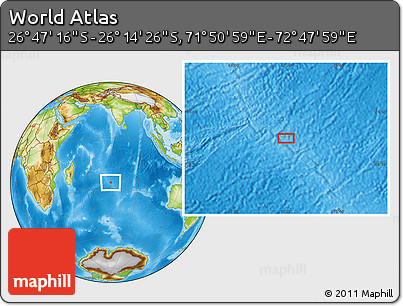 Physical Location Map of the Area around 26° 30' 51" S, 72° 19' 29" E