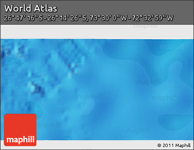 Political 3D Map of the Area around 26° 30' 51" S, 73° 1' 30" W