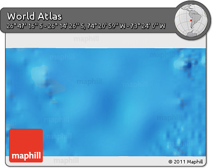 Physical 3D Map of the Area around 26° 30' 51" S, 73° 52' 30" W