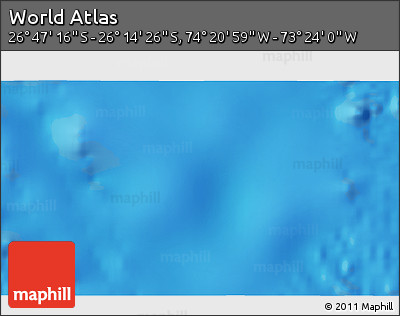 Physical 3D Map of the Area around 26° 30' 51" S, 73° 52' 30" W