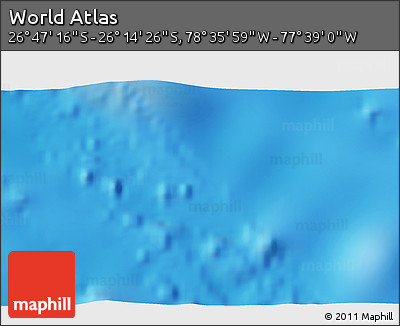 Physical 3D Map of the Area around 26° 30' 51" S, 78° 7' 30" W