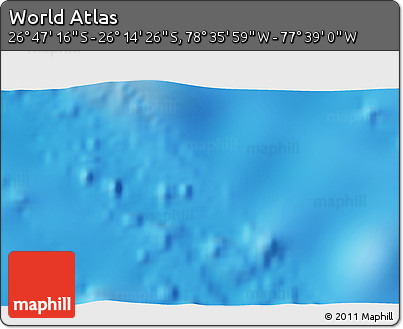 Physical 3D Map of the Area around 26° 30' 51" S, 78° 7' 30" W