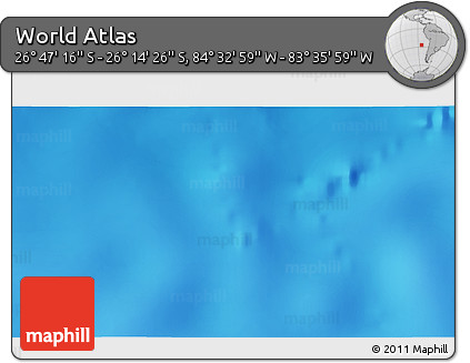Shaded Relief 3D Map of the Area around 26° 30' 51" S, 84° 4' 29" W