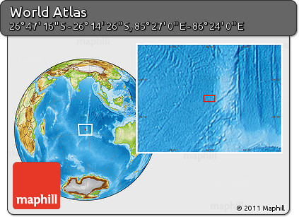 Physical Location Map of the Area around 26° 30' 51" S, 85° 55' 30" E