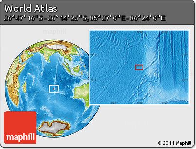 Physical Location Map of the Area around 26° 30' 51" S, 85° 55' 30" E