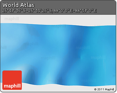 Physical 3D Map of the Area around 26° 30' 51" S, 88° 28' 29" E