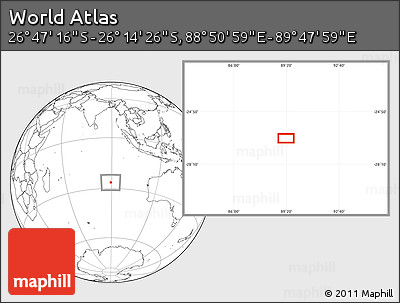 Blank Location Map of the Area around 26° 30' 51" S, 89° 19' 29" E