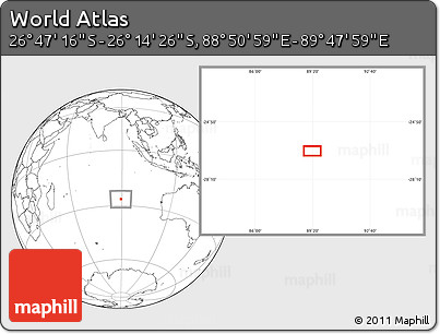 Blank Location Map of the Area around 26° 30' 51" S, 89° 19' 29" E