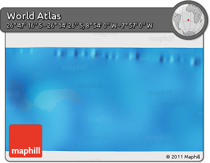 Physical 3D Map of the Area around 26° 30' 51" S, 8° 25' 30" W