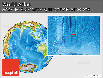 Physical Location Map of the Area around 26° 30' 51" S, 91° 1' 30" E