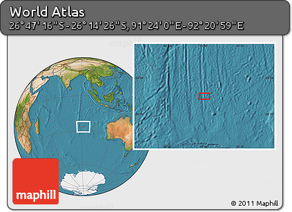 Satellite Location Map of the Area around 26° 30' 51" S, 91° 52' 30" E