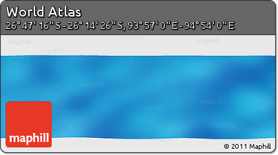 Physical Panoramic Map of the Area around 26° 30' 51" S, 94° 25' 30" E