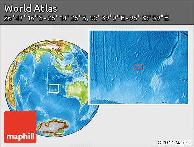 Physical Location Map of the Area around 26° 30' 51" S, 96° 7' 30" E