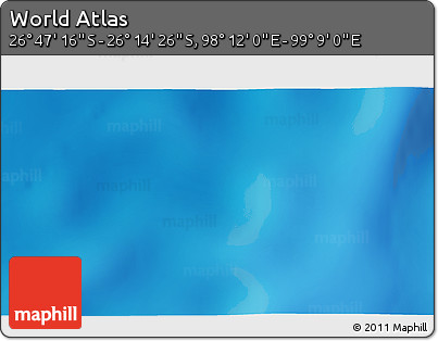 Physical 3D Map of the Area around 26° 30' 51" S, 98° 40' 30" E