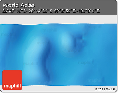 Physical 3D Map of the Area around 26° 30' 51" S, 99° 31' 30" E