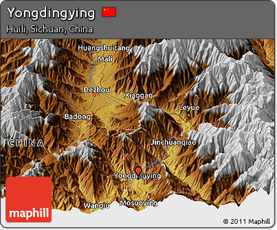 Physical Panoramic Map of Yongdingying