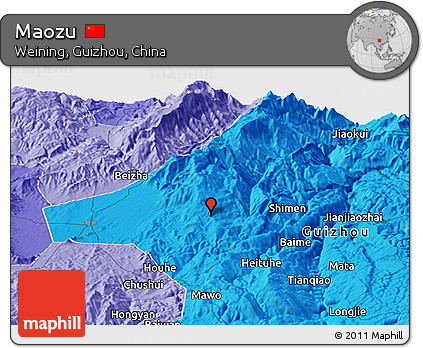 Political Panoramic Map of Maozu