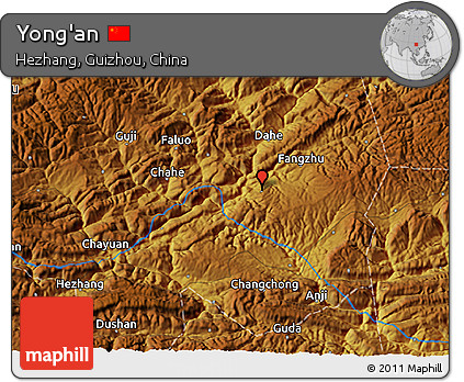 Physical 3D Map of Yong'an