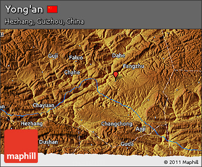 Physical 3D Map of Yong'an