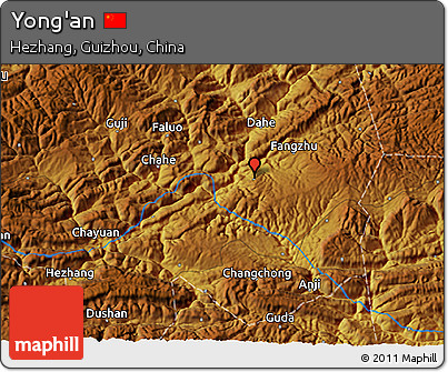 Physical 3D Map of Yong'an