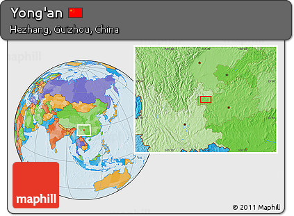 Political Location Map of Yong'an