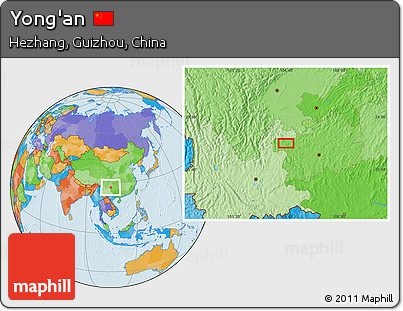 Political Location Map of Yong'an