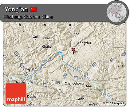 Shaded Relief Map of Yong'an