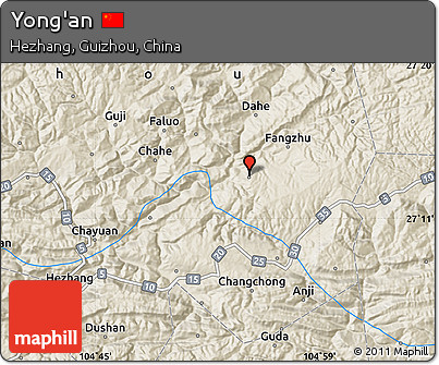 Shaded Relief Map of Yong'an