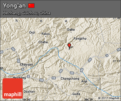 Shaded Relief Map of Yong'an