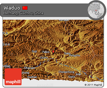 Physical Panoramic Map of Waduo