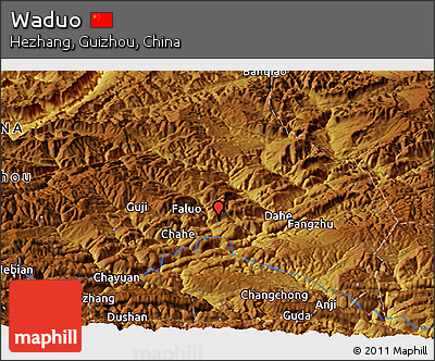 Physical Panoramic Map of Waduo