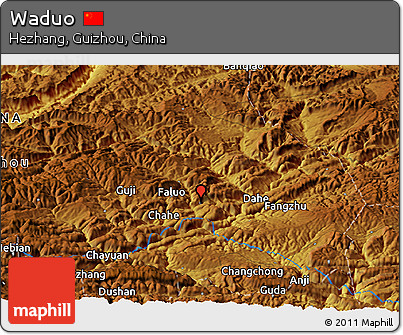 Physical Panoramic Map of Waduo
