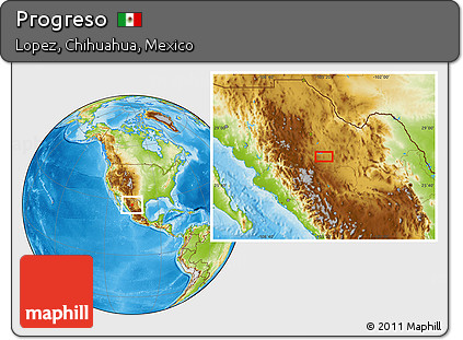 Physical Location Map of Progreso