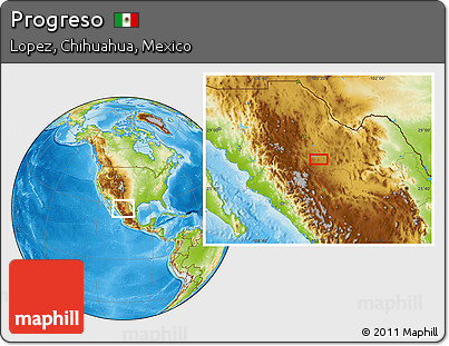Physical Location Map of Progreso