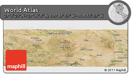 Satellite Panoramic Map of the Area around 27° 19' 44" N, 105° 19' 29" W