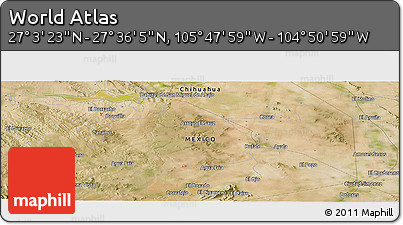 Satellite Panoramic Map of the Area around 27° 19' 44" N, 105° 19' 29" W